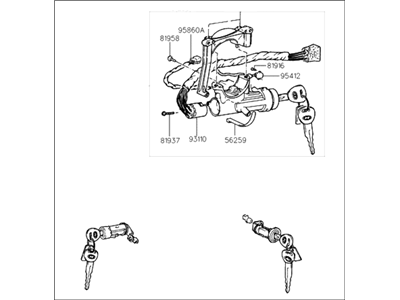 Hyundai 81905-22210 Lock Key & Cylinder Set