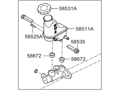 Hyundai Santa Fe Brake Master Cylinder Reservoir - 58510-1U701