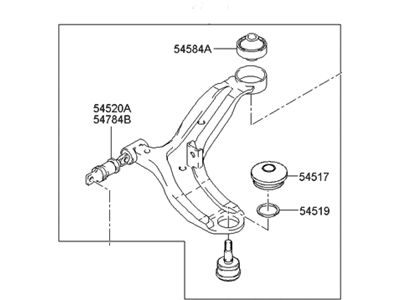 Hyundai 54500-2C001 Arm Complete-Lower,LH