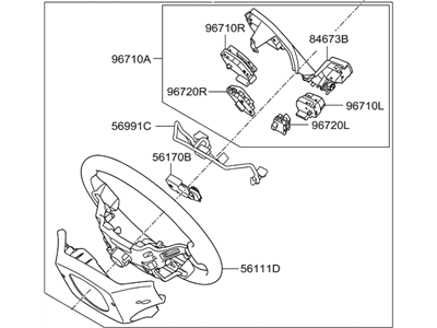 Hyundai 56110-4Z000-NBC Steering Wheel Assembly