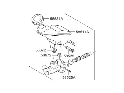 2015 Hyundai Santa Fe Sport Brake Master Cylinder - 58510-2W800