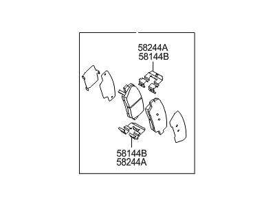 2009 Hyundai Genesis Brake Pad Set - 58302-3MA00