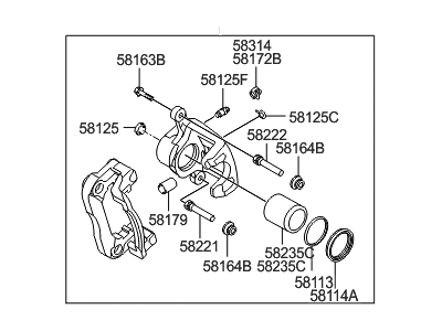 Hyundai 58311-3MA00 Caliper Kit-Rear Brake,RH
