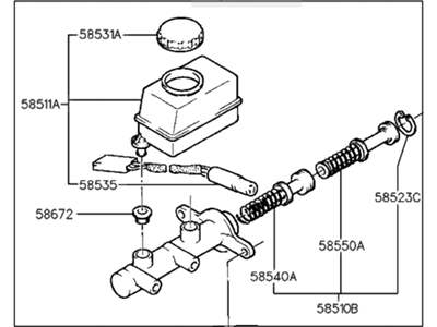1993 Hyundai Elantra Brake Master Cylinder - 58510-28100
