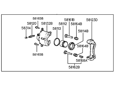 Hyundai 58190-34A00 CALIPER Kit-Front Brake,RH