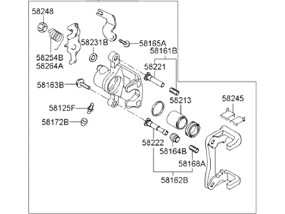Hyundai 58311-2DA20 Caliper Kit-Rear Brake,RH