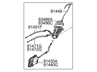 2014 Hyundai Genesis Tailgate Lock Actuator Motor - 81420-B1010