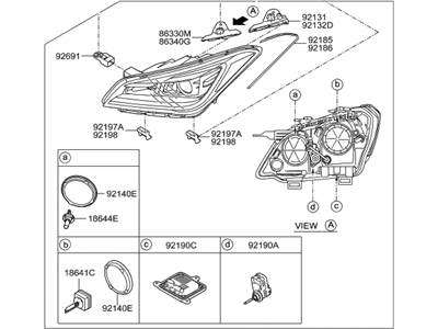 Hyundai 92102-B1150 Headlamp Assembly, Right