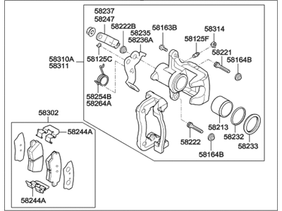 Hyundai 58230-3X300 Brake Assembly-Rear Wheel,RH