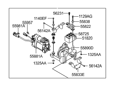 Hyundai 55880-3N000 Compressor & Bracket Assembly