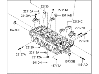 Hyundai 22100-26100 Head Assembly-Cylinder