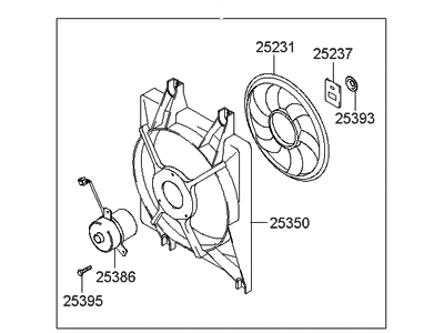 Hyundai Accent Fan Motor - 25380-25000