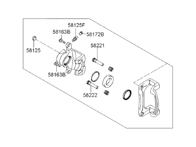 Hyundai 58310-3KA02 Caliper Kit-Rear Brake,LH