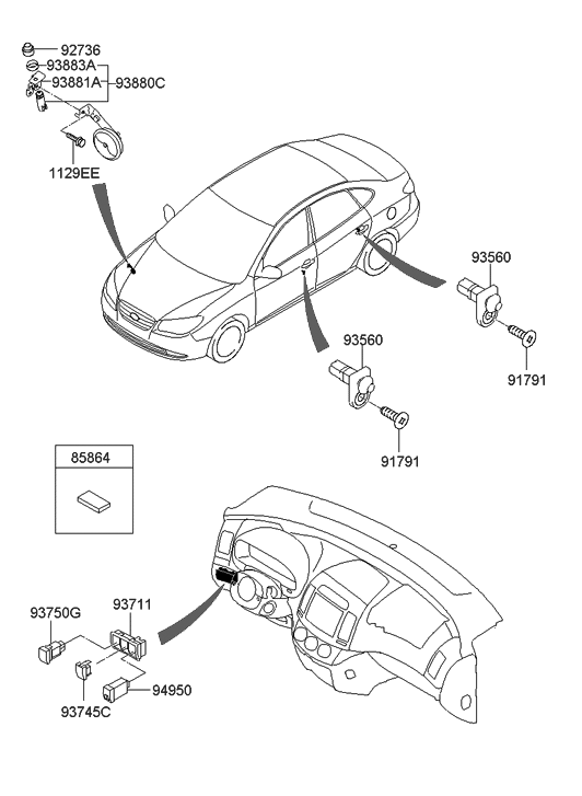 59770A5300 Genuine Hyundai CABLE ASSEMBLYPARKING BRAKE,RH