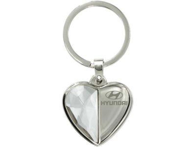 Hyundai Half crystal/half metal heart shaped keychain 00402-20710