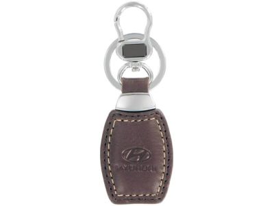Hyundai Genuine Brown Leather keychain 00402-24408