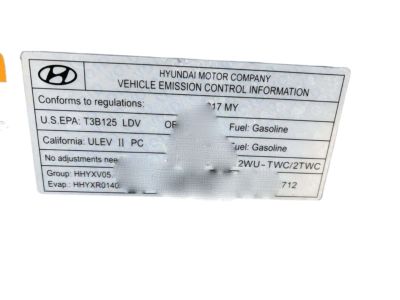 Hyundai 32450-3F712 Label-Emission Control