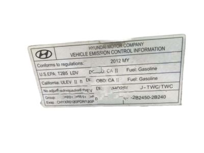 Hyundai 32450-2B240 Label-Emission Control