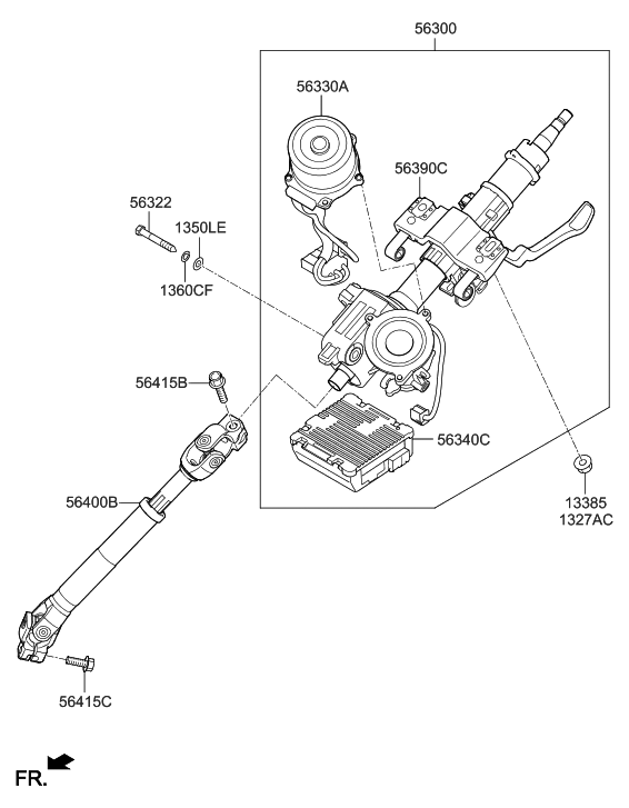 2013 Hyundai Veloster Steering Column & Shaft