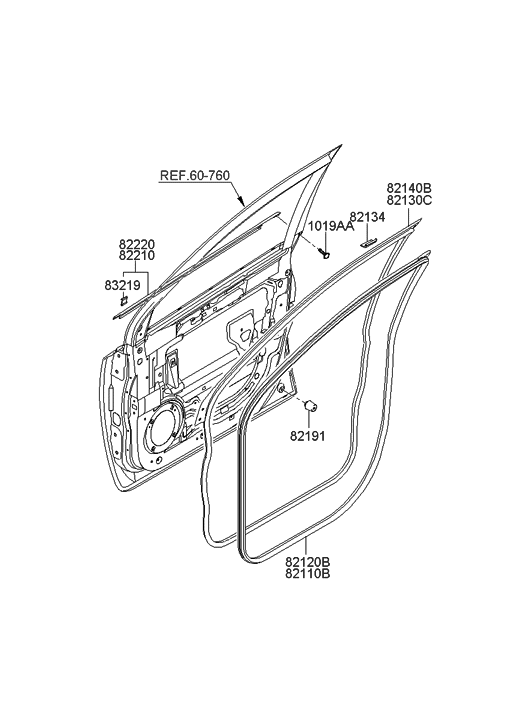 2008 Hyundai Entourage Front Door Moulding Hyundai Parts Deal