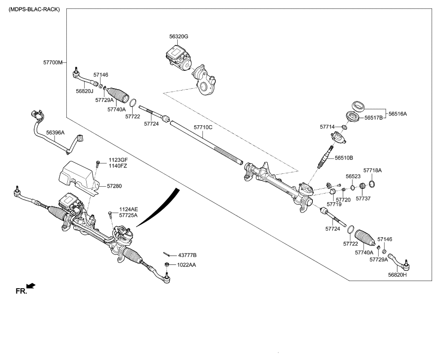 57700C2000 Genuine Hyundai GEAR & LINKAGE ASSEMBLYMDPS