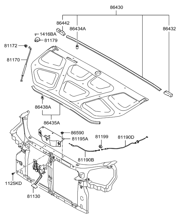 2008 Hyundai Tucson Hood Trim Hyundai Parts Deal