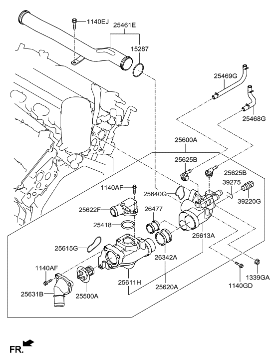 2014 Hyundai Santa Fe Coolant Pipe & Hose Hyundai Parts Deal