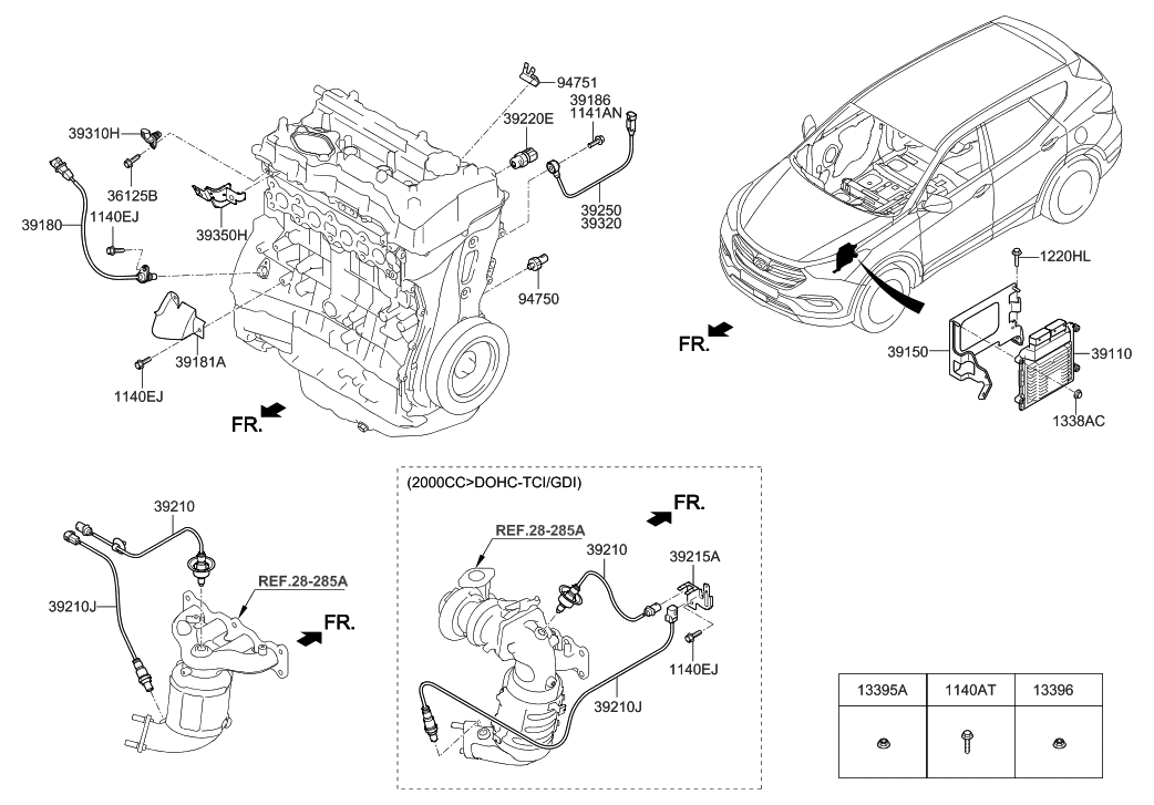 392102GBA0 Genuine Hyundai SENSOR ASSEMBLYOXYGEN,REAR