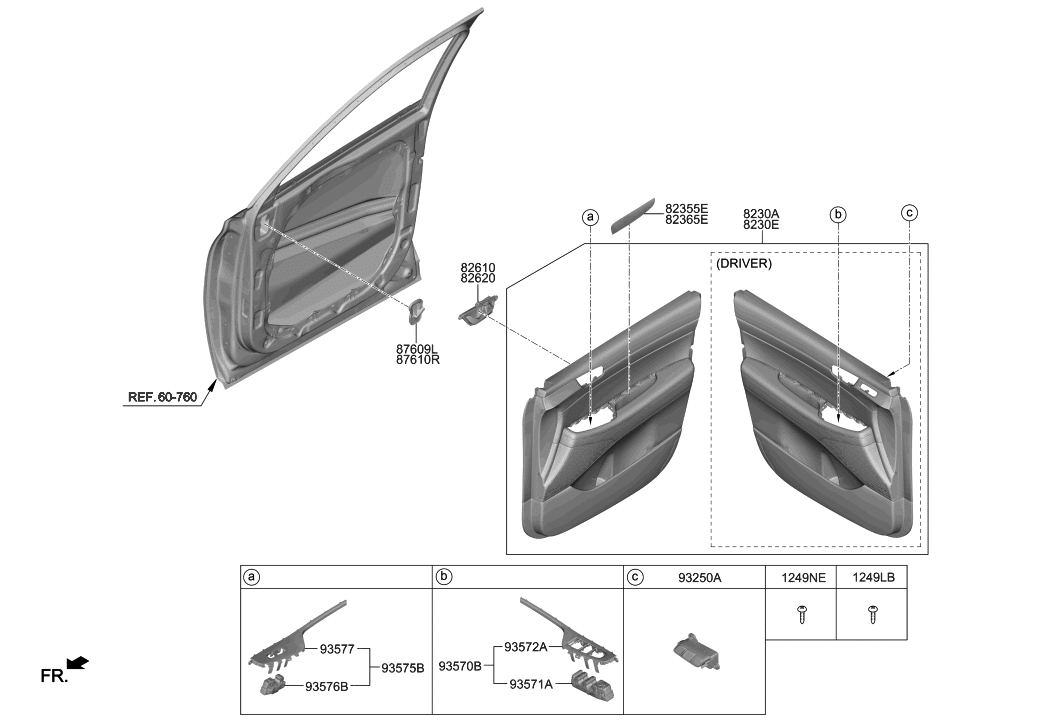 93570S8130SSU Genuine Hyundai Power Window Main Switch Assembly