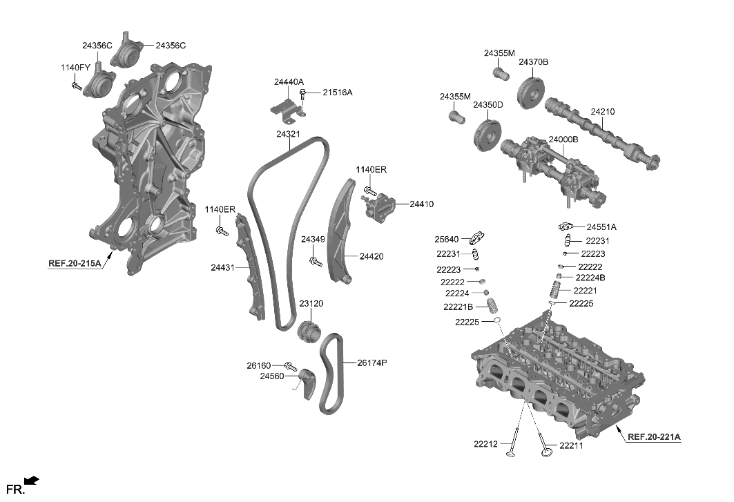 243622S000 Genuine Hyundai BOLTECVVT COVER