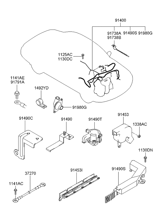 Hyundai 91480-2D030 Grommet Assembly-Dash