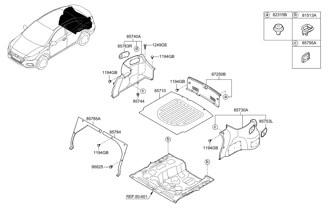 85770J0000TRY Genuine Hyundai TRIM ASSEMBLYREAR TRANSVERSE