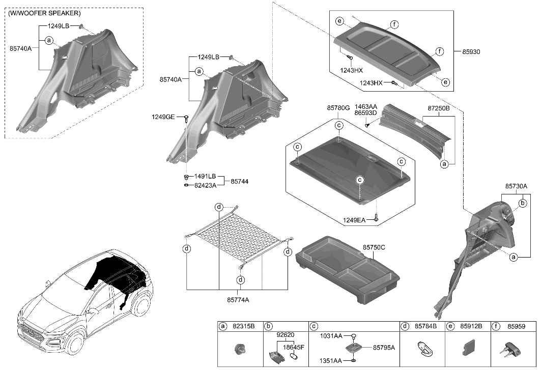 85740J9150TRY Genuine Hyundai TRIM ASSEMBLYLUGGAGE SIDE RH