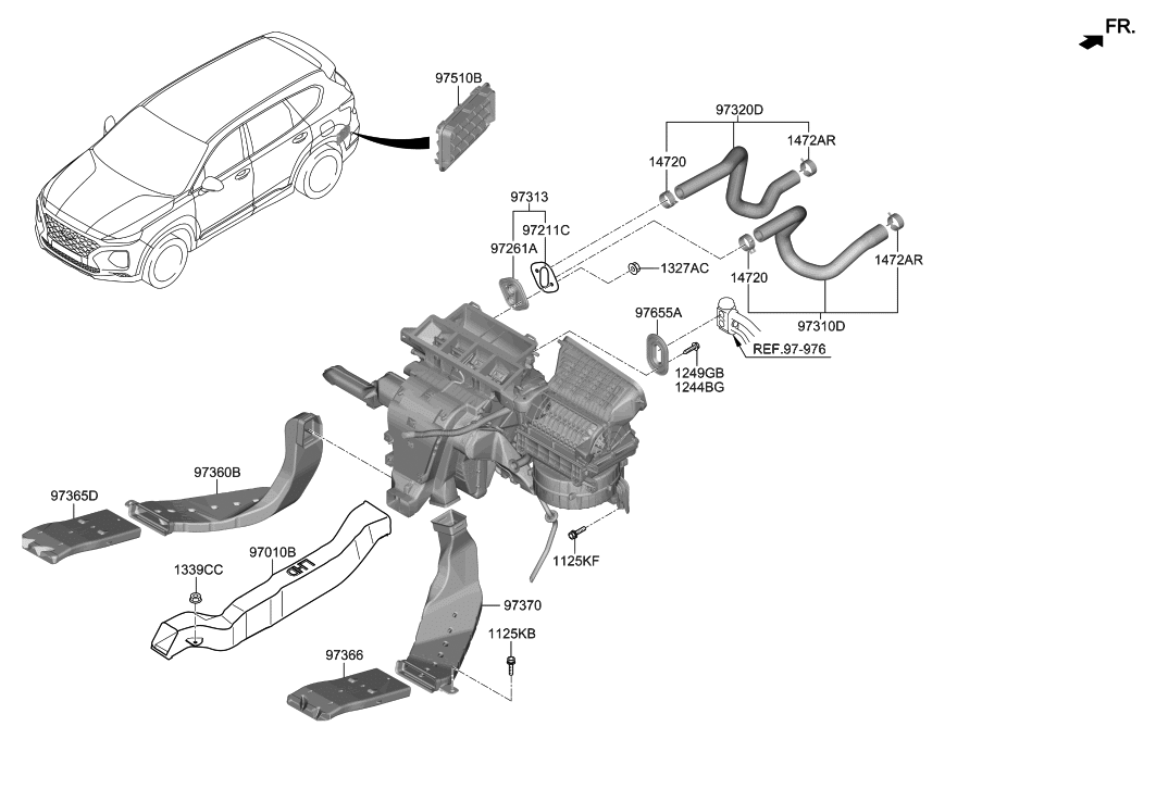 2019 Hyundai Santa Fe Heater SystemDuct & Hose