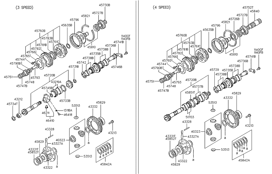 Hyundai 45793-36500 Gear Assembly-Forward Sun