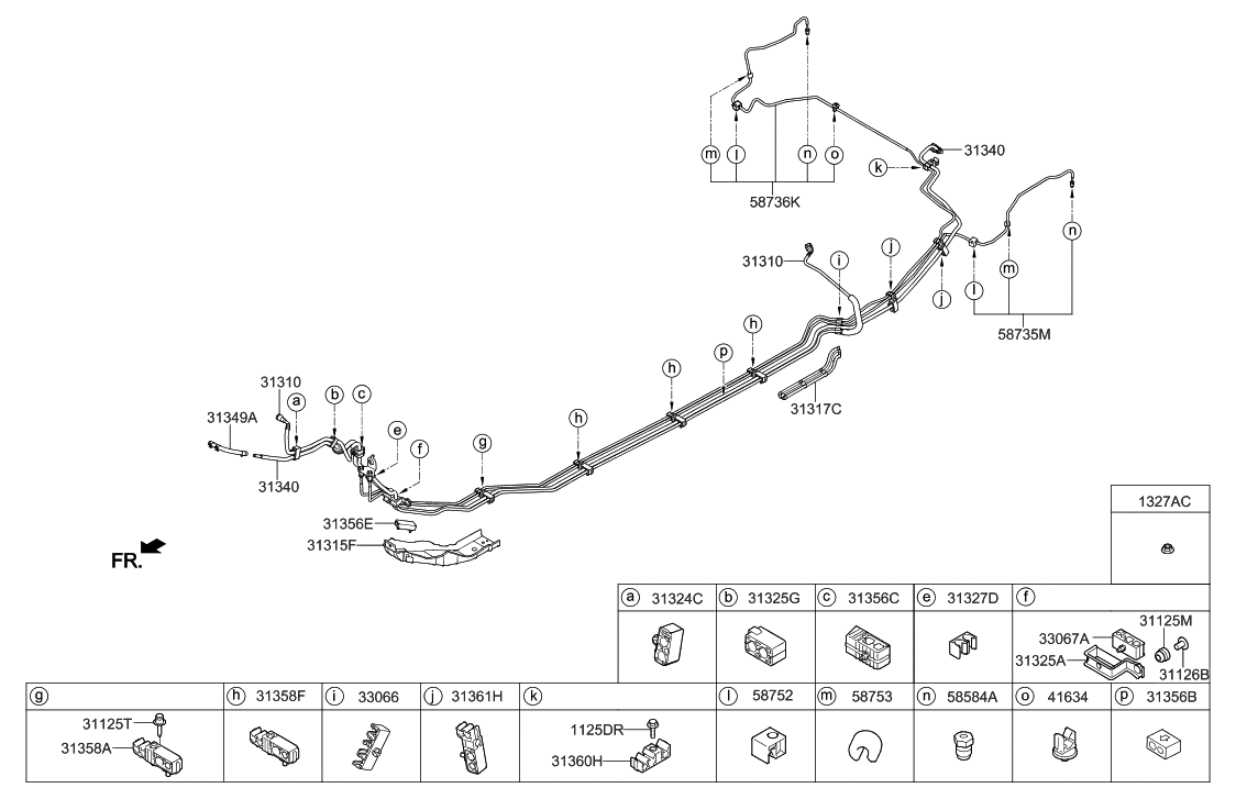 31310C2500 Genuine Hyundai TUBEFUEL FEED