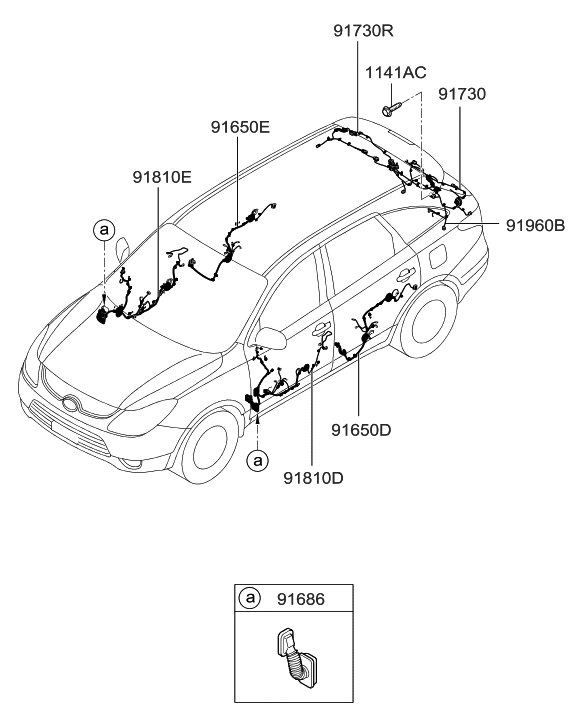 918303J080 Genuine Hyundai Wiring AssemblyTAILGATE Extension,RH