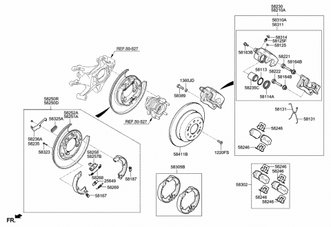 2016 Hyundai Santa Fe Brake Assembly-Rear Wheel,LH Diagram for 58210-2W300