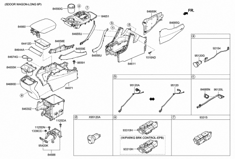 2017 Hyundai Santa Fe Garnish-Console Upper Front,LH Diagram for 84690-B8500-UV5
