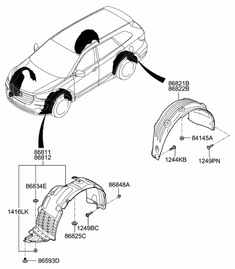 Genuine Hyundai 85891-29000-LG Wheel House Trim Assembly Genuine Hyundai 85891-29000-LG Wheel House Trim Assembly