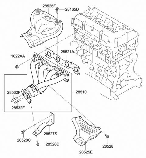 Genuine Hyundai 28511-22100 Exhaust Manifold 