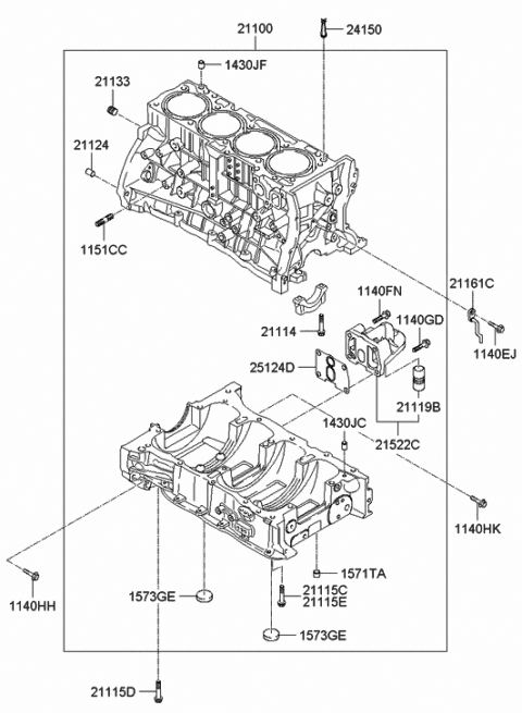 2009 Hyundai Sonata Pin-Dowel Diagram for 14303-10120