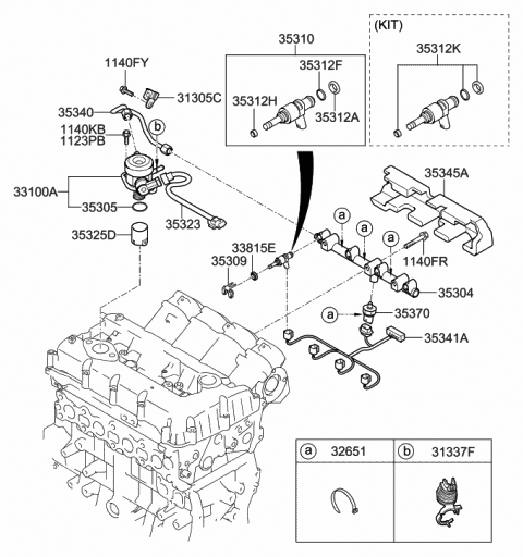 2014 Hyundai Tucson Injector Assembly-Fuel Diagram for 35310-2E500