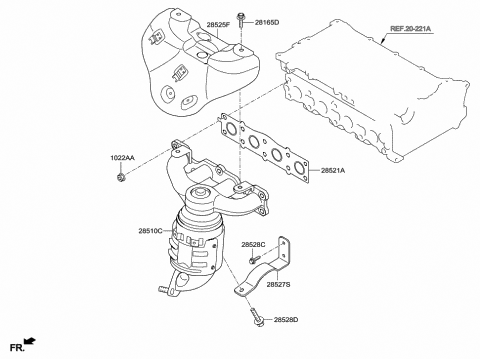 Genuine Hyundai 28510-39615 Exhaust Manifold Assembly Genuine Hyundai 28510-39615 Exhaust Manifold Assembly