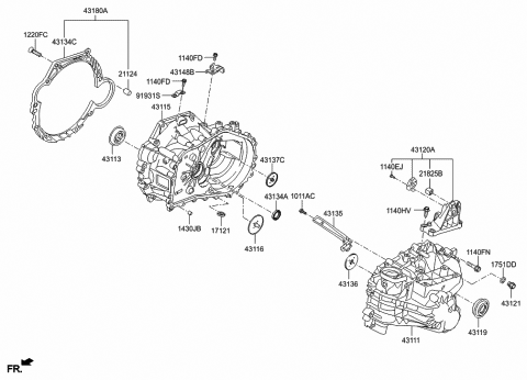 2014 Hyundai Tucson Bracket-Trnasmission Support Diagram for 43120-3D050