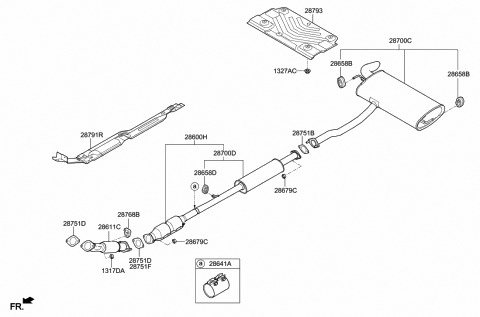 Muffler & Exhaust Pipe - 2014 Hyundai Tucson