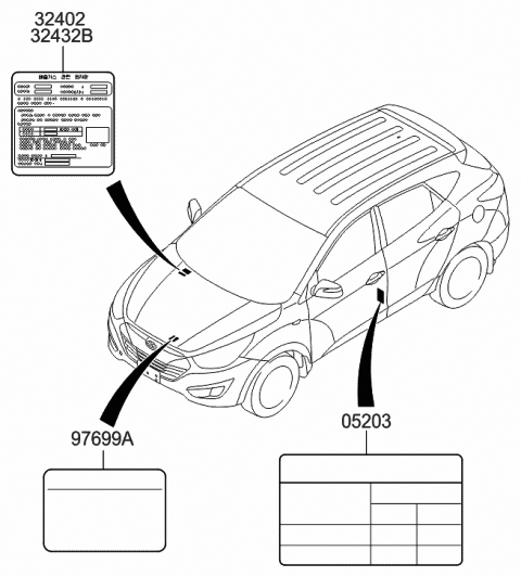 2014 Hyundai Tucson Label-Emission Diagram for 32456-2G165