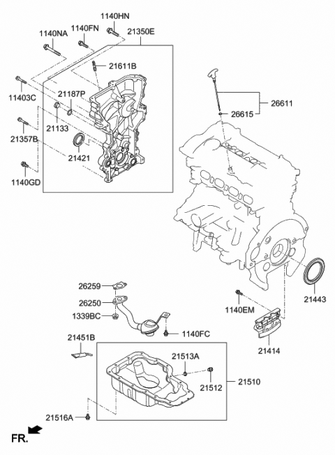 2014 Hyundai Tucson Bolt-Cylinder Head Diagram for 21481-2G000