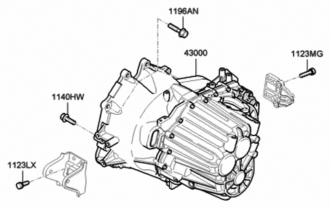 2006 Hyundai Santa Fe Transmission Assembly-Manual Diagram for 43000-24350