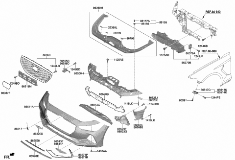 2020 Hyundai Ioniq Clip-Roof Moulding Mounting Diagram for 87235-G2000